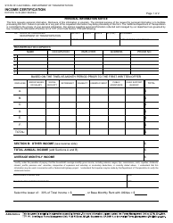 Document preview: Form DOT RW10-39 Income Certification - California