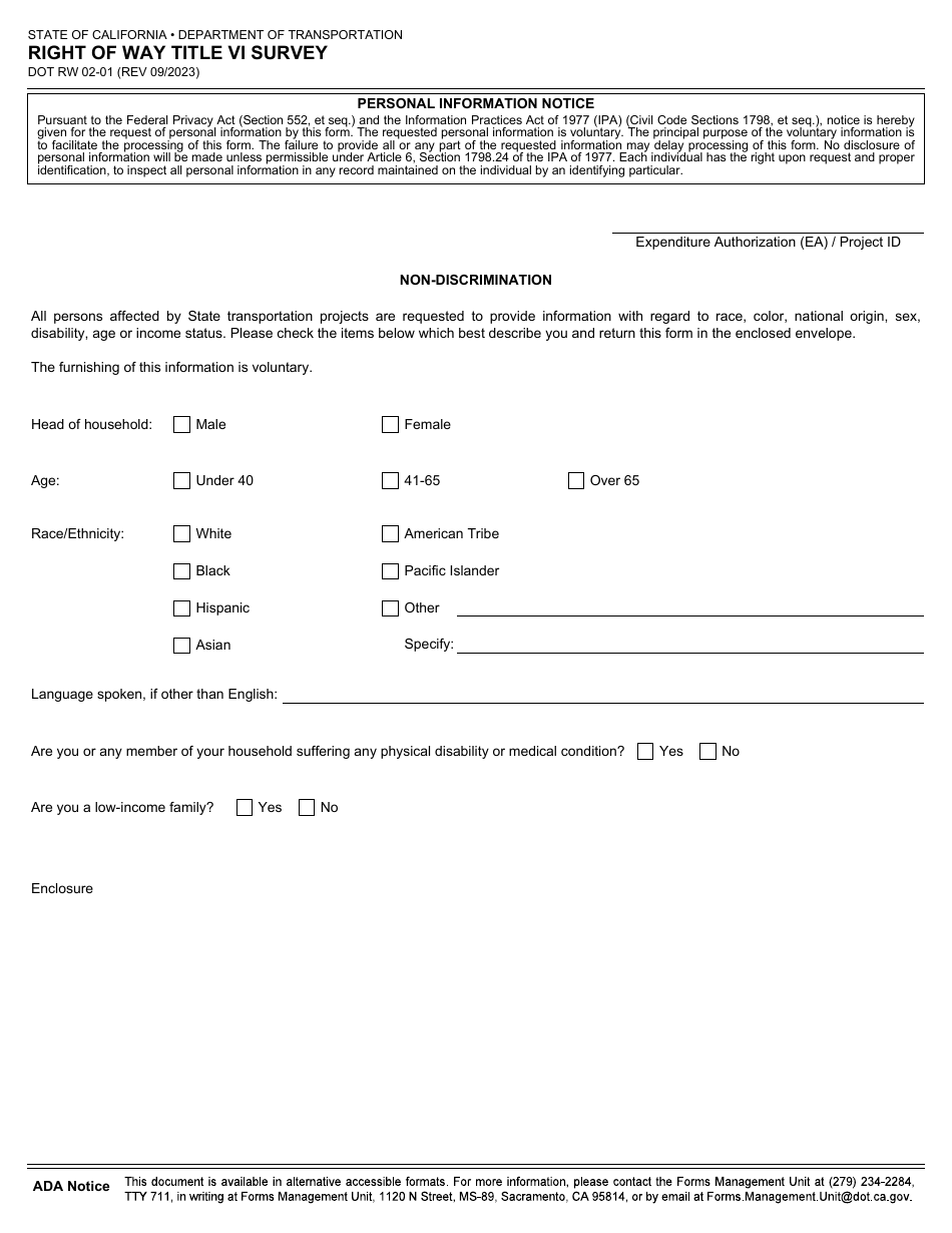 Form DOT RW02-01 - Fill Out, Sign Online and Download Fillable PDF ...