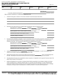 Form DOT RW10-47 Self Move Agreement and Claim Form for Under $10,000 Acquisition - California