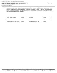 Form DOT RW10-47 Self Move Agreement and Claim Form for Under $10,000 Acquisition - California, Page 2