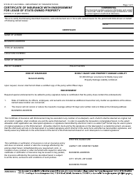 Document preview: Form DOT RW11-18 Certificate of Insurance With Endorsement for Lease of State-Owned Property - California
