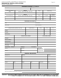 Form DOT RW11-05 Residential Rental Application - California, Page 2