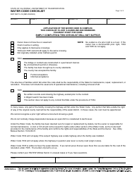 Form DOT RW13-19 Water Code Checklist - California