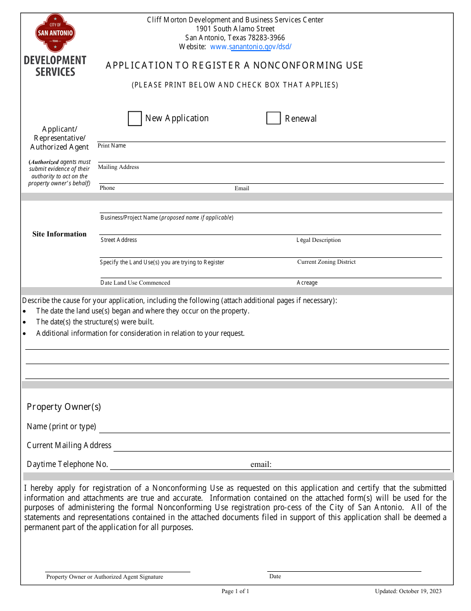 Application to Register a Nonconforming Use - City of San Antonio, Texas, Page 3