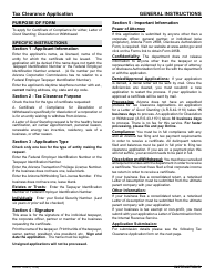 Form ADOR10523 Tax Clearance Application - Arizona