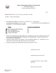 Document preview: HRO Form 204A Official Time Request - Wyoming