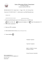 Document preview: HRO Form 204 Administrative Leave/Paid Parental Leave Request - Wyoming