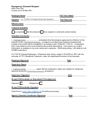 Document preview: HRO Form 303 Emergency Telework Request - Wyoming