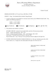 Document preview: HRO Form 200A Group - Non-standard Work Schedule Change Request - Wyoming