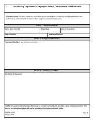 HRO Form 301 Employee Conduct/Performance Feedback Form - Wyoming