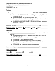 HRO Form 305 Telework Statement of Understanding and Liability for Regular/Recurring and Situational Agreements - Wyoming