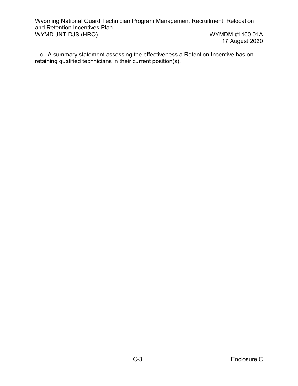 Form WYMD-JNT-DJS (HRO) Technician Program Management Recruitment, Relocation and Retention Incentive Plan - Wyoming, Page 14