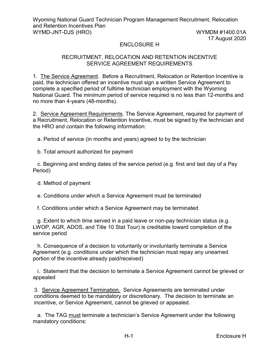 Form WYMD-JNT-DJS (HRO) Technician Program Management Recruitment, Relocation and Retention Incentive Plan - Wyoming, Page 23