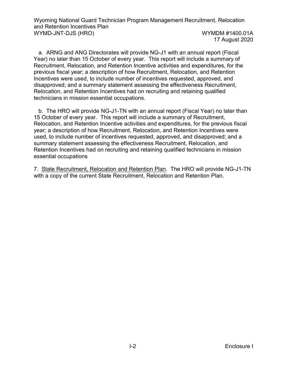 Form WYMD-JNT-DJS (HRO) Technician Program Management Recruitment, Relocation and Retention Incentive Plan - Wyoming, Page 26