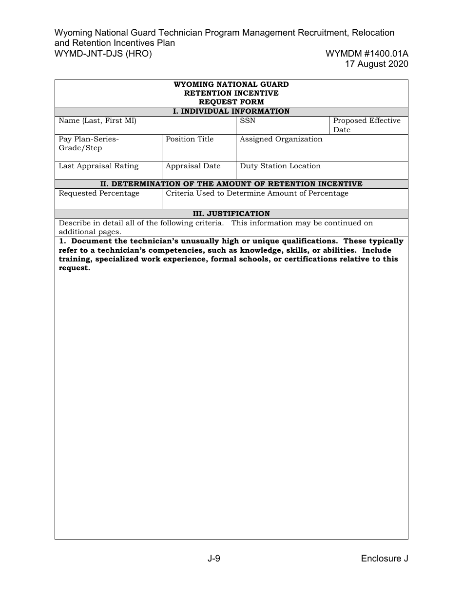 Form WYMD-JNT-DJS (HRO) Technician Program Management Recruitment, Relocation and Retention Incentive Plan - Wyoming, Page 35