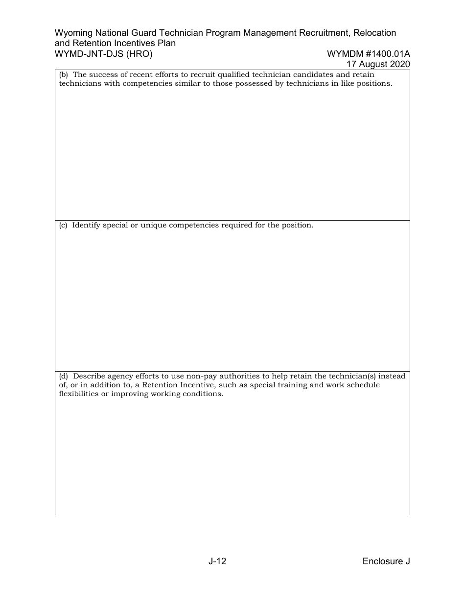 Form WYMD-JNT-DJS (HRO) Technician Program Management Recruitment, Relocation and Retention Incentive Plan - Wyoming, Page 38