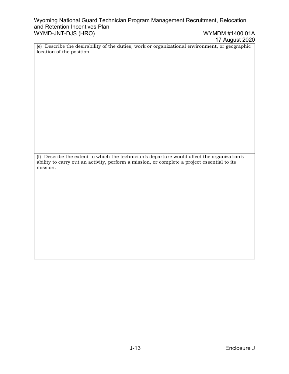Form WYMD-JNT-DJS (HRO) Technician Program Management Recruitment, Relocation and Retention Incentive Plan - Wyoming, Page 39