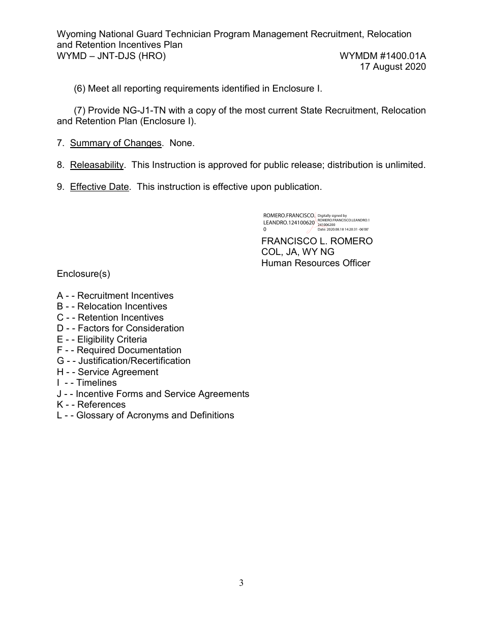 Form WYMD-JNT-DJS (HRO) Technician Program Management Recruitment, Relocation and Retention Incentive Plan - Wyoming, Page 3