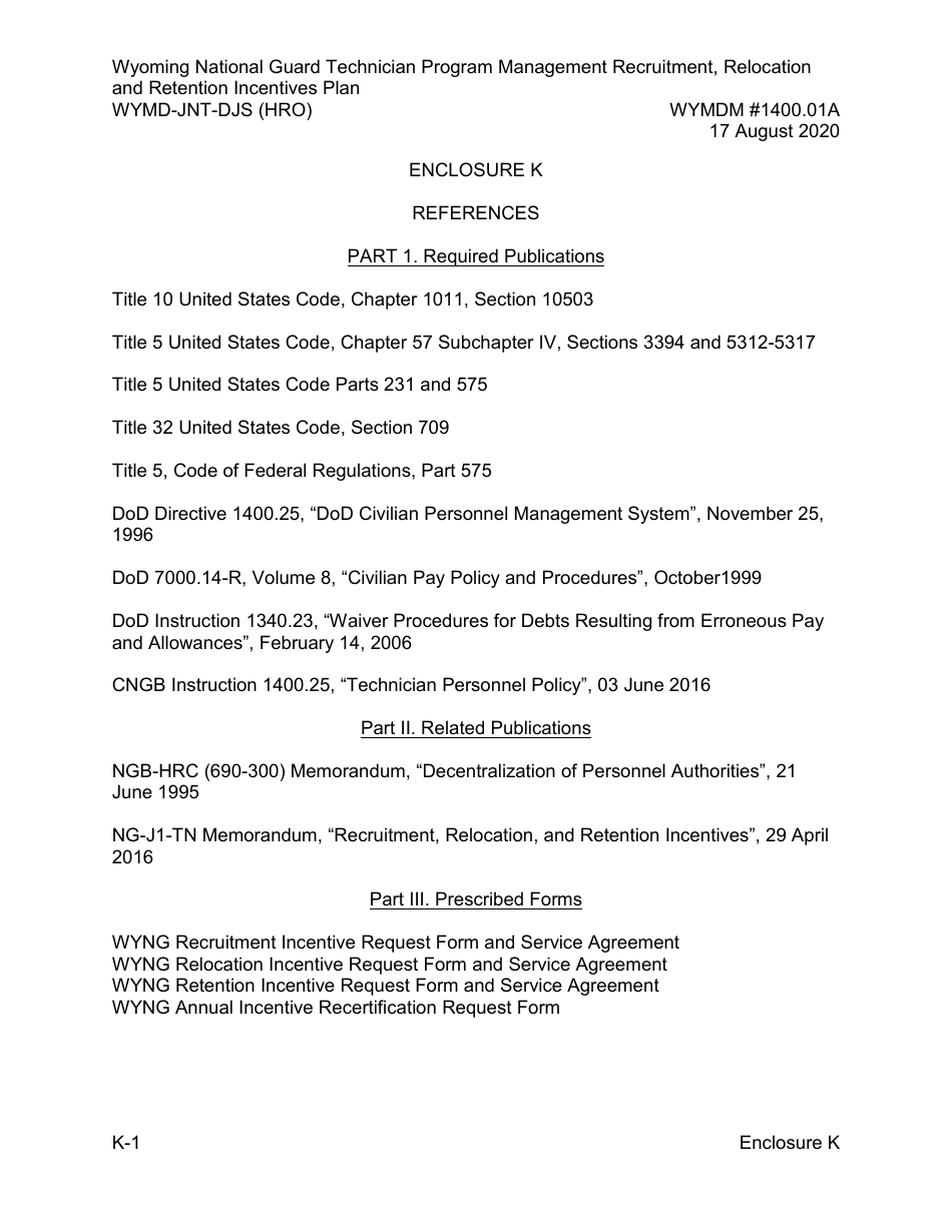 Form WYMD-JNT-DJS (HRO) Technician Program Management Recruitment, Relocation and Retention Incentive Plan - Wyoming, Page 45