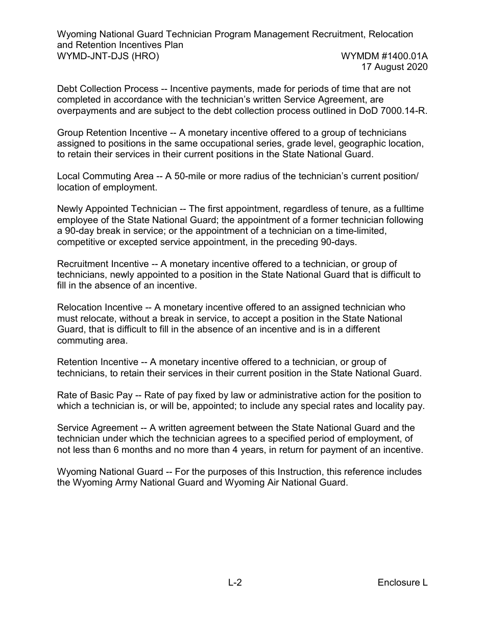 Form WYMD-JNT-DJS (HRO) Technician Program Management Recruitment, Relocation and Retention Incentive Plan - Wyoming, Page 47