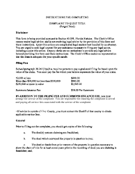 Complaint to Quiet Title (Forged Deed) - Clay County, Florida