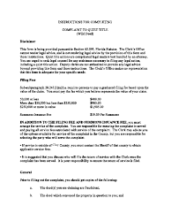Complaint to Quiet Title (Wild Deed) - Clay County, Florida