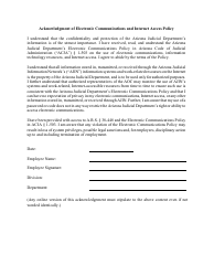 Acknowledgment of Electronic Communications and Internet Access Policy - Arizona, Page 11