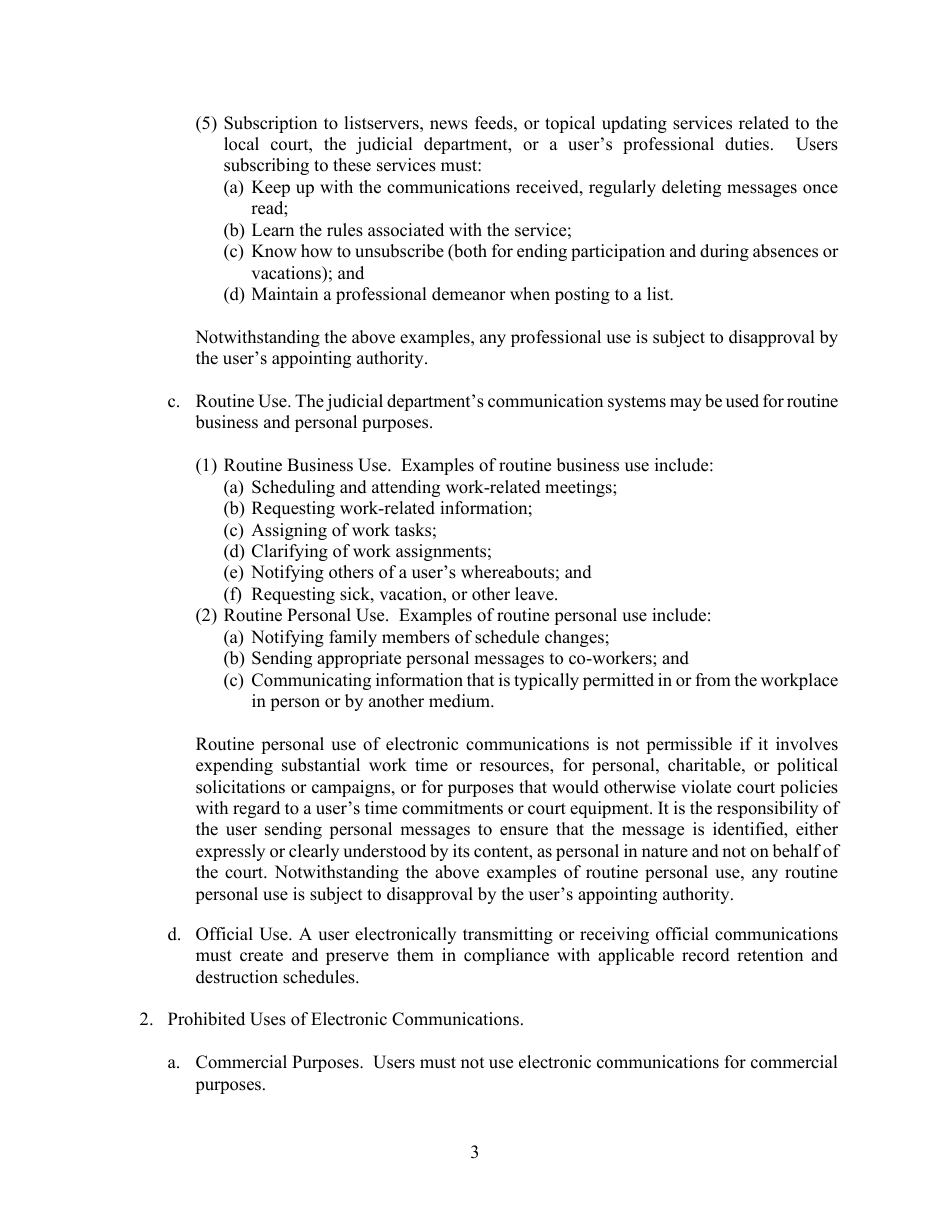 Acknowledgment of Electronic Communications and Internet Access Policy - Arizona, Page 3