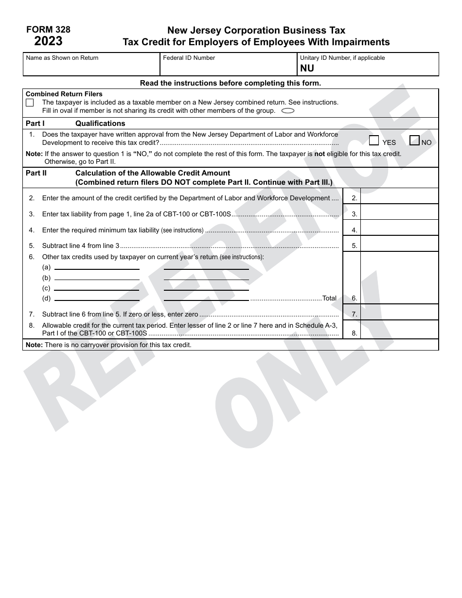 Form 328 Download Printable Pdf Or Fill Online Tax Credit For Employers