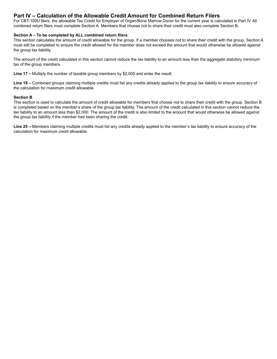 Form 331 Tax Credit for Employer of Organ / Bone Marrow Donor - New Jersey, Page 4