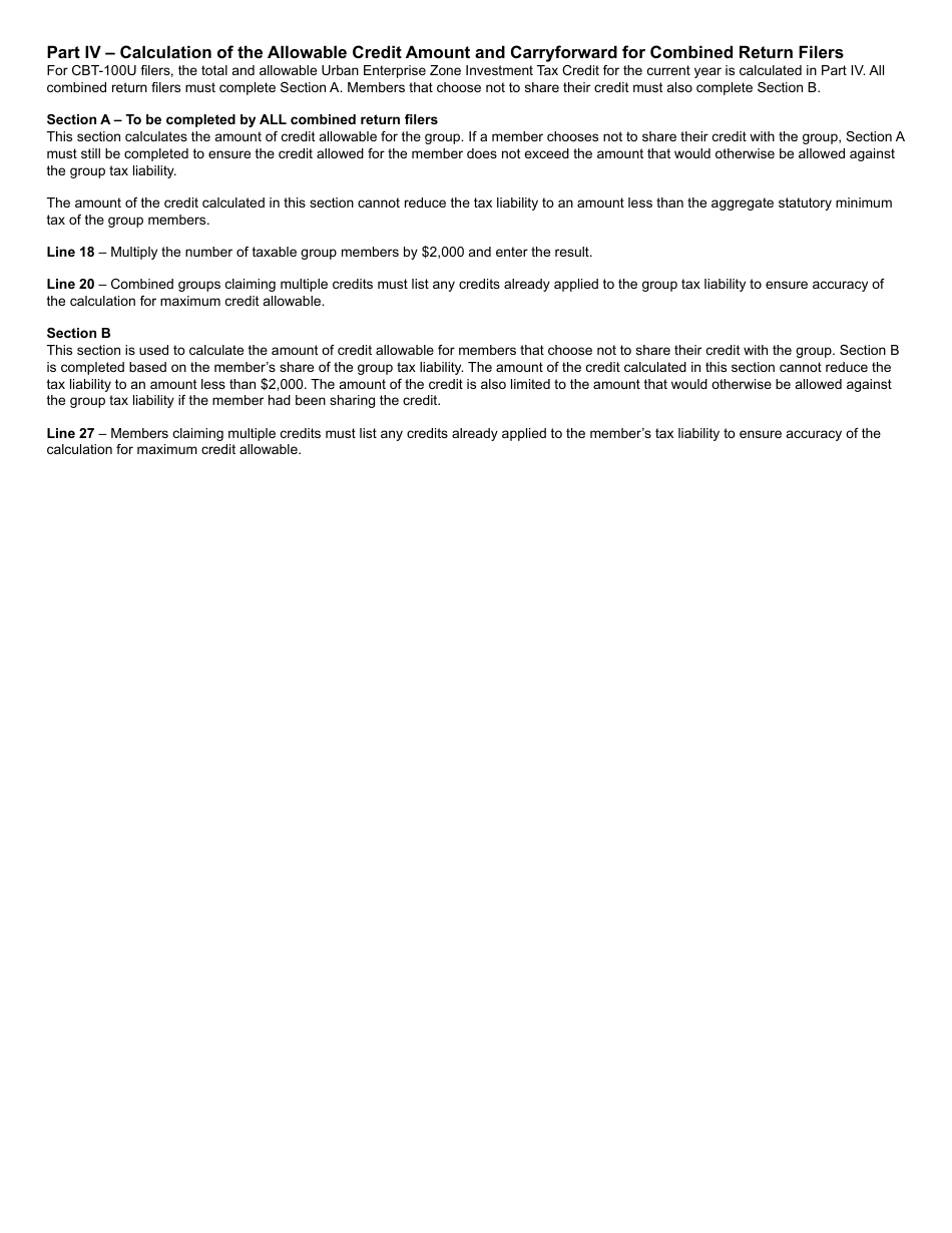 Form 301 Urban Enterprise Zone Investment Tax Credit - New Jersey, Page 4