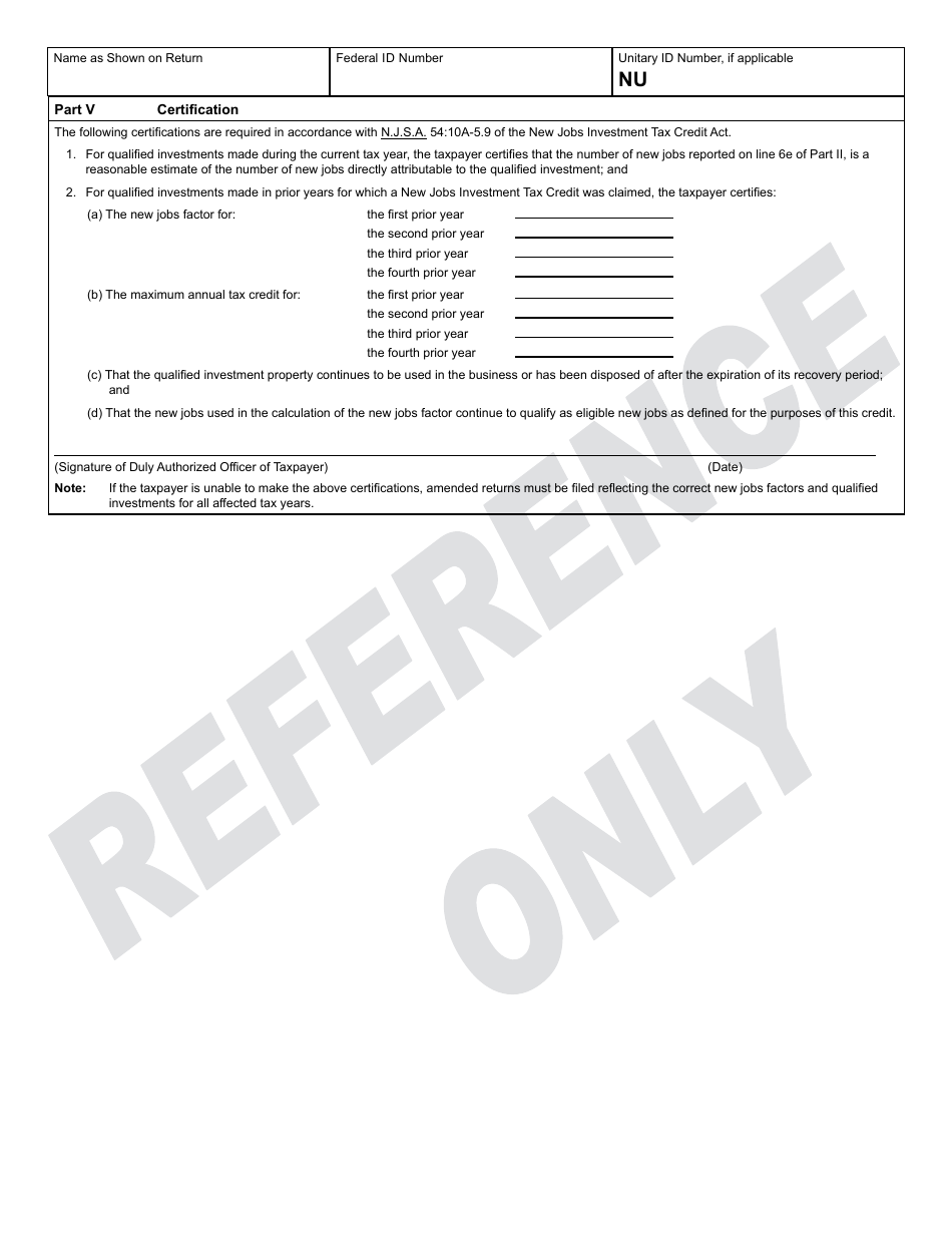 Form 304 New Jobs Investment Tax Credit - New Jersey, Page 4