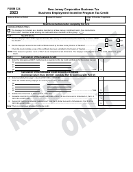 Document preview: Form 324 Business Employment Incentive Program Tax Credit - New Jersey, 2023