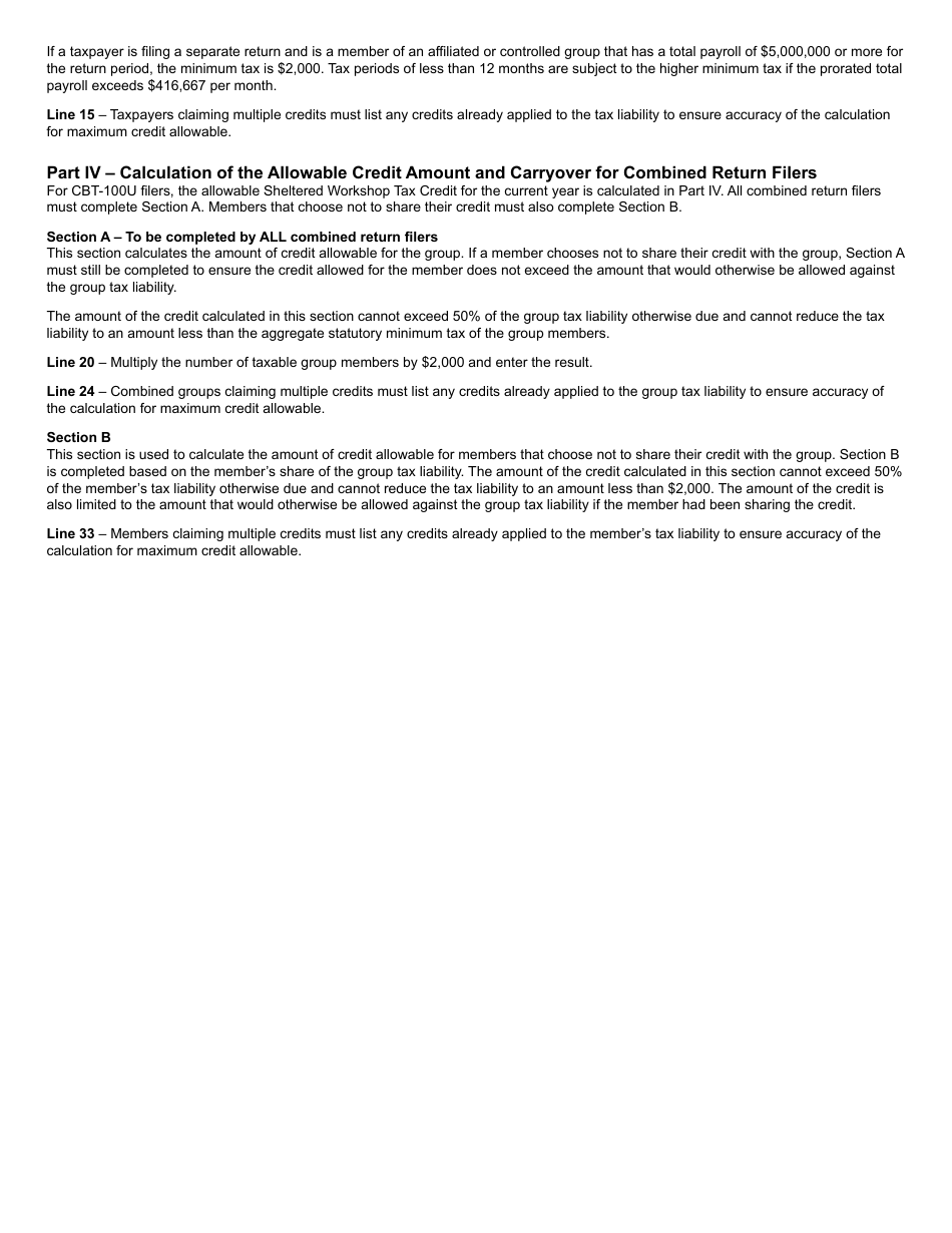 Form 317 Sheltered Workshop Tax Credit - New Jersey, Page 4