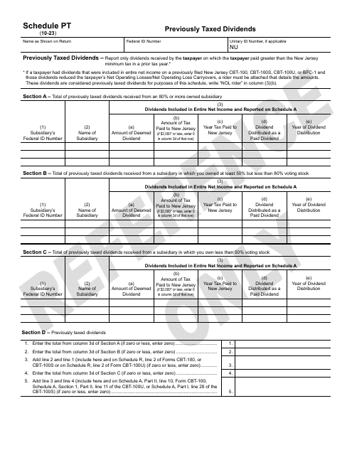 Schedule PT 2023 Printable Pdf