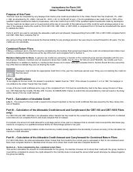 Form 319 Urban Transit Hub Tax Credit - New Jersey, Page 3