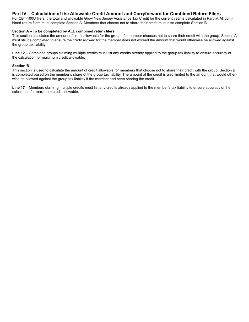 Form 320 Grow New Jersey Assistance Tax Credit - New Jersey, Page 4