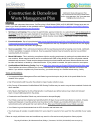 Construction &amp; Demolition Waste Management Plan - City of Sacramento, California, Page 2