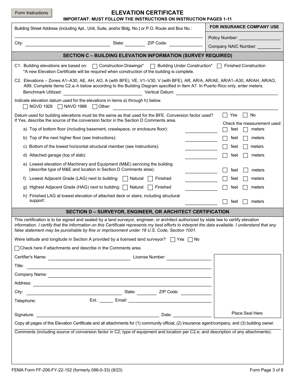 FEMA Form FF-206-FY-22-152 Download Fillable PDF Or Fill Online ...