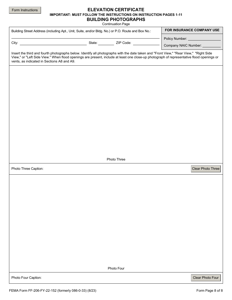 FEMA Form FF-206-FY-22-152 Elevation Certificate - National Flood Insurance Program, Page 9