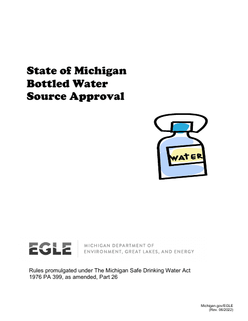 Form EQP2269 Application for State of Michigan Bottled Water Source Approval - Michigan