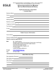 Form EQP2269 Application for State of Michigan Bottled Water Source Approval - Michigan, Page 5