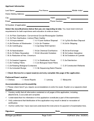 Form EQP3407 Application for Industrial/Commercial Wastewater Treatment Plant Operator Certification - Michigan, Page 3