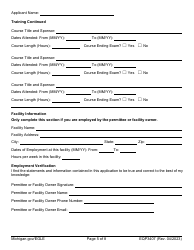 Form EQP3407 Application for Industrial/Commercial Wastewater Treatment Plant Operator Certification - Michigan, Page 5