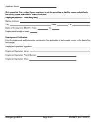Form EQP3407 Application for Industrial/Commercial Wastewater Treatment Plant Operator Certification - Michigan, Page 6