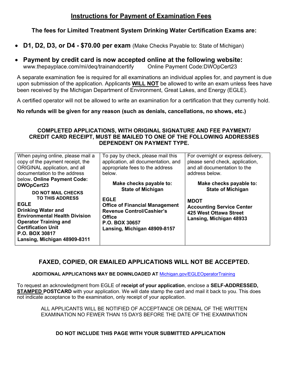 Form EQP3422A Application for Limited Treatment Certification - Michigan, Page 2