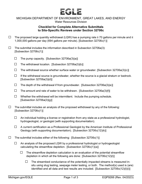 Form EQP9266  Printable Pdf