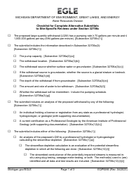 Form EQP9266 Checklist for Complete Alternative Submittals to Site-Specific Reviews Under Section 32706c - Michigan