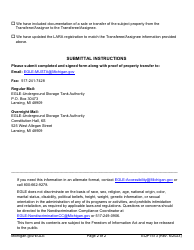 Form EQP1513 Claim Transfer or Assignment Submittal Form - Michigan, Page 2