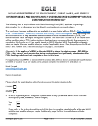 Form EQP3530 Overburdened and Significantly Overburdened Community Status Determination Worksheet - Michigan